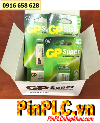 COMBO MUA 1 HỘP 10vỉ Pin 9v Alkaline GP Super 1604UG/6LR61 Super Value _Giá chỉ 495.000/HỘP